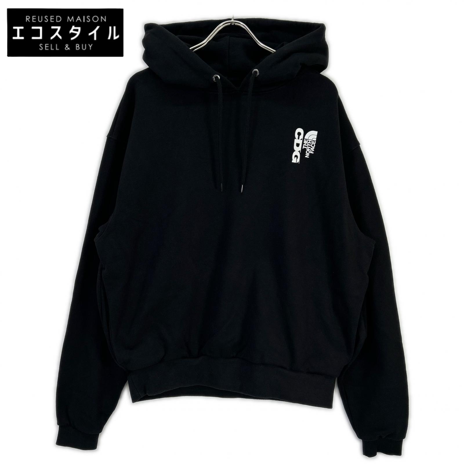 THE NORTH FACE 北の方人間の顔 【×CDG】NT02601CD 薄墨色 プリントパーカフーディ トップス   M 黒いこと メンズ 【中古】