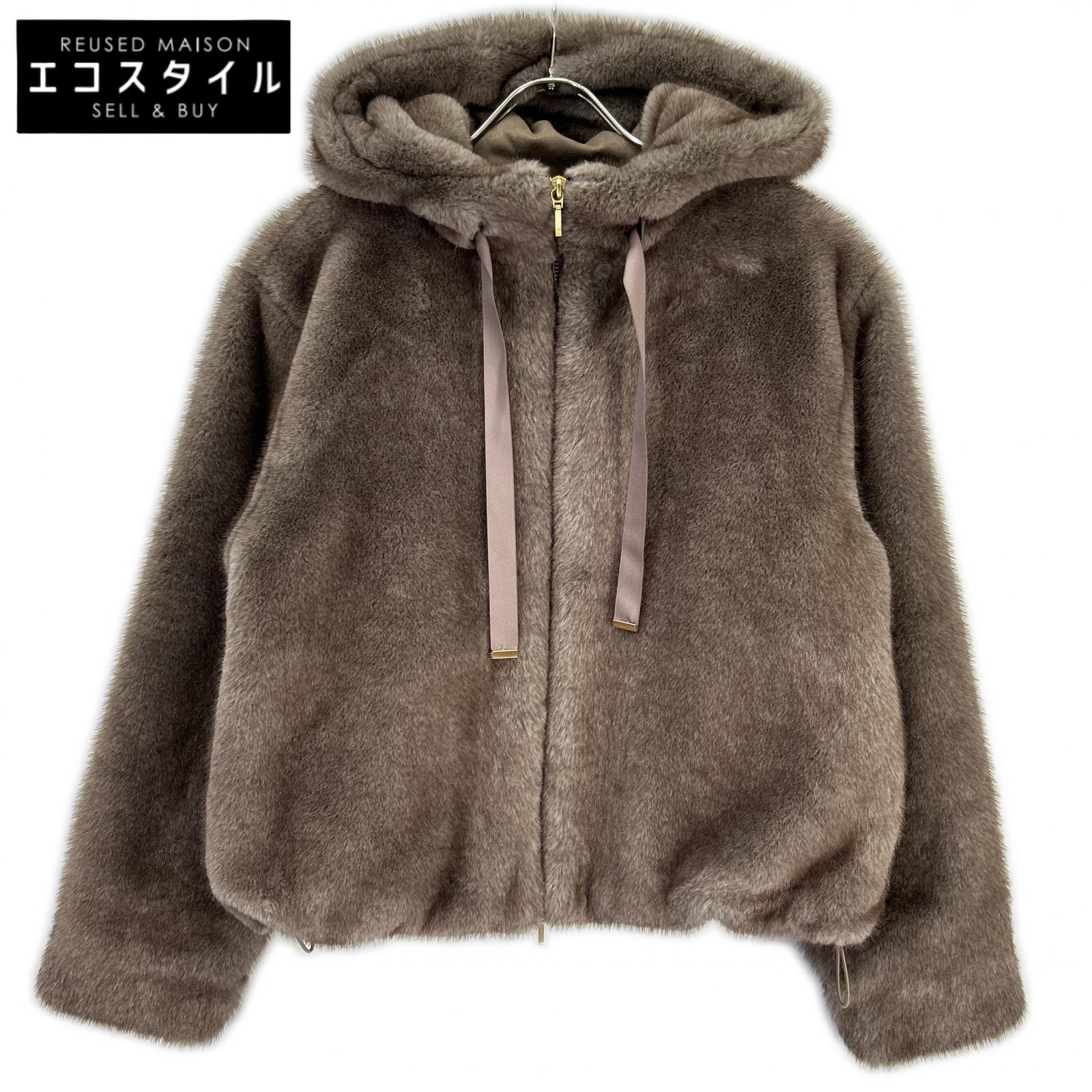 JGbyJUSGLITTY ジャスグリッティー ブラウン フェイクファー ダブルジップパーカー ジャケット 2 ブラウン レディース 【中古】|ブランドリユース エコスタイル