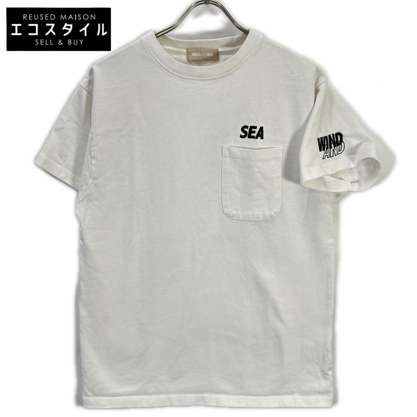 WIND AND SEA ウィンダンシ― WDS-O-ESPG-25-Q3-CS-01 白いこと 綿織物 SEA刺しゅう PIGMENT POCKET TEE トップス   S 白いこと メンズ 【中古】