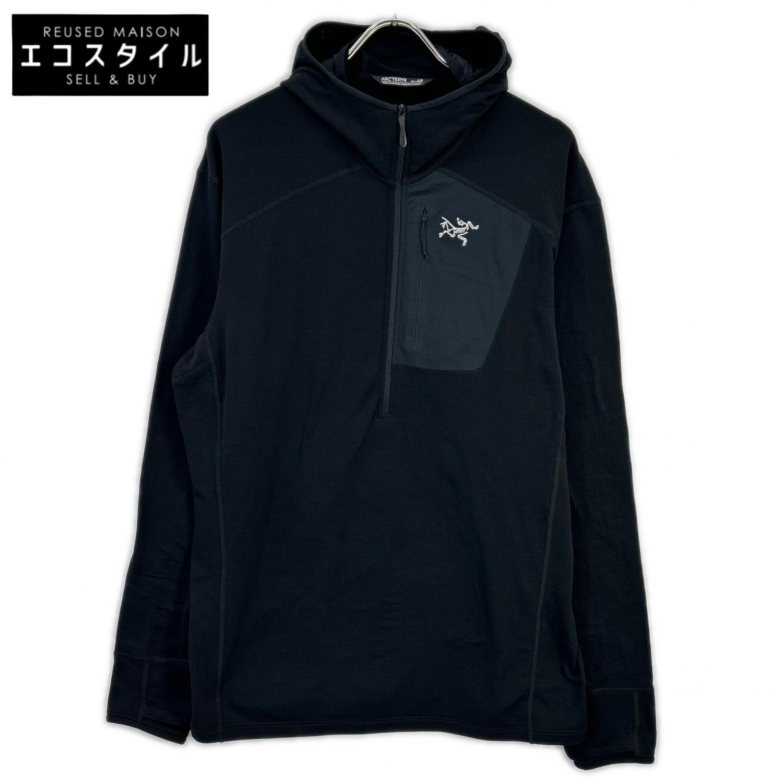 ARC\u0027TERYX アークテリクス 29664 黒いこと Delta 1/2 Zip Hoodie/三角州 ハーフジップフーディ トップス   L 黒いこと メンズ 【中古】
