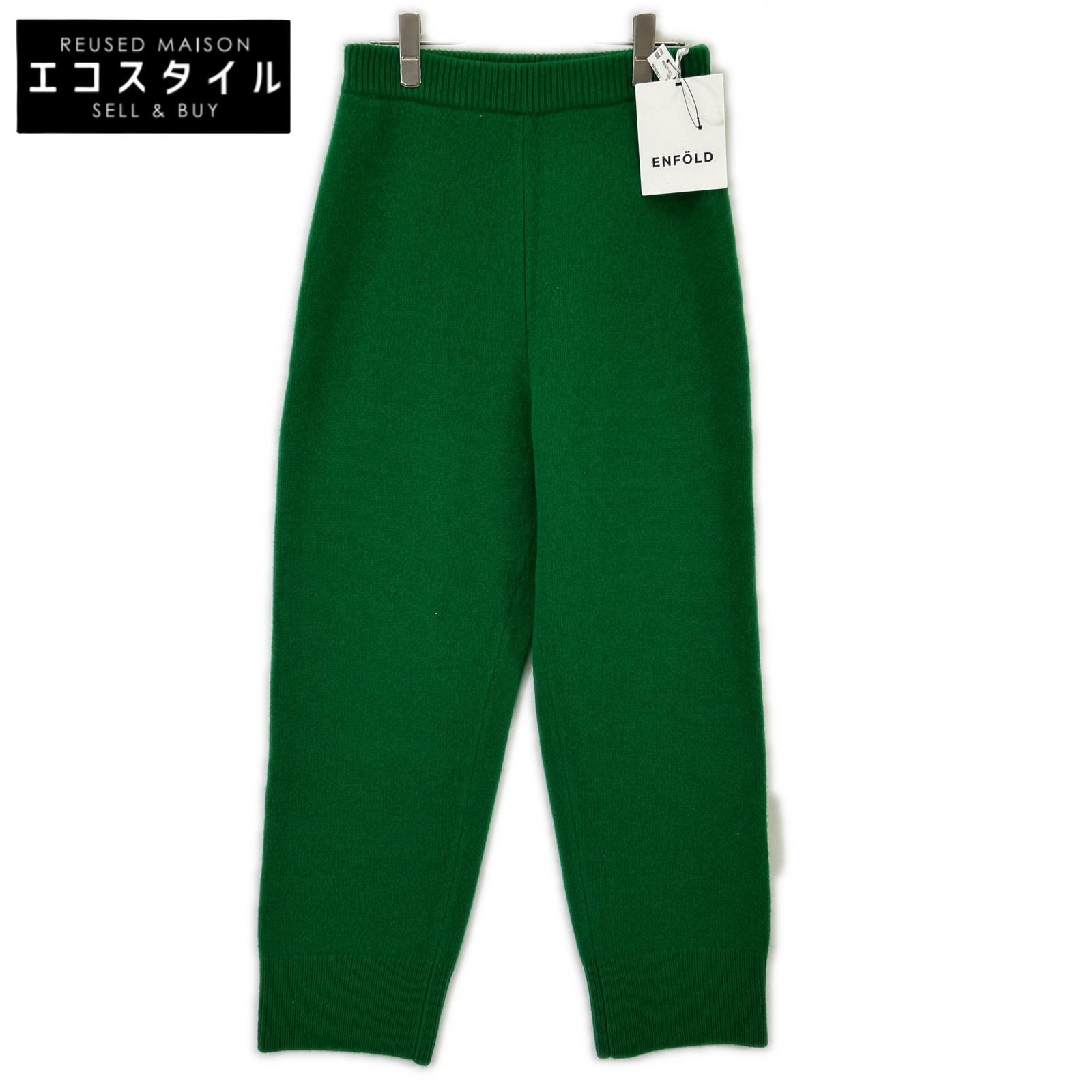 ENFOLD エンフォルド 25AW 300IA271-2511 緑であること 羊毛 KNIT EGG-PANTS/ニットエッグパンツ ボトムス   36 緑であること レディース 【中古】