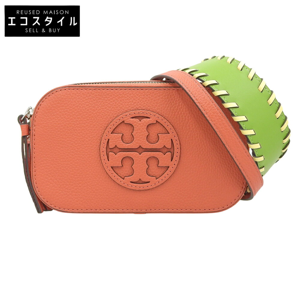 Tory Burch トリーバーチ 美品 銀鏡 ミニ はりつけ台上半身 御徒面子 ショルダーバッグ レディース オレンジ色 ショルダーバッグ   オレンジ色 レディース 【中古】