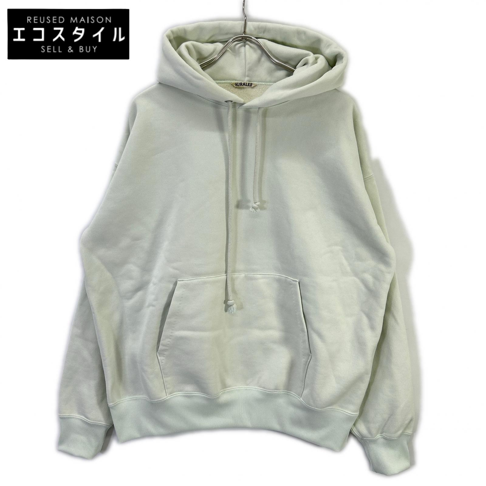 AURALEE オーラリー A9AP01PU 青碧  BAGGY POLYESTER SWEAT P O PARKAパーカー トップス   4 ライトグリーン系 レディース 【中古】