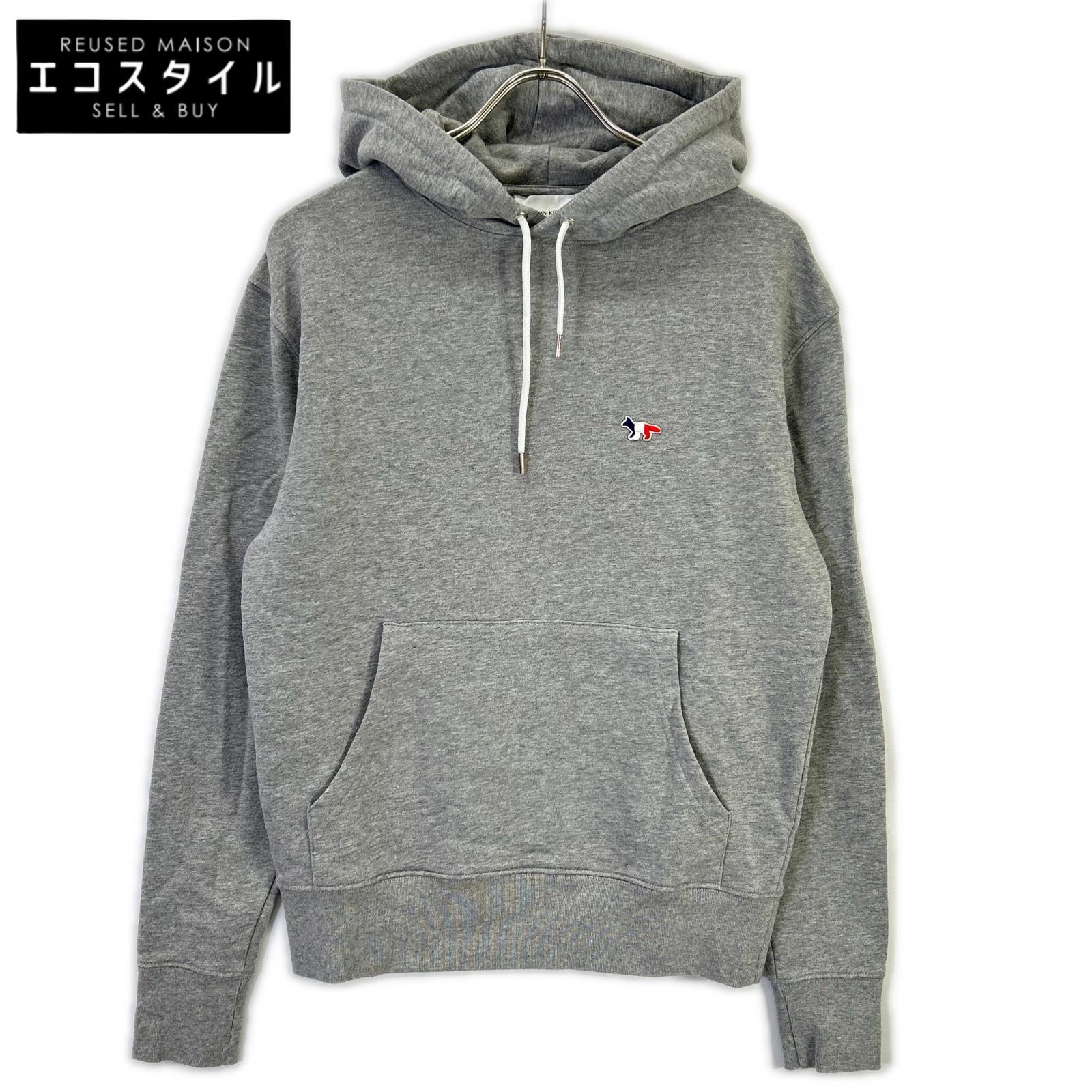 MAISON KITSUNE メゾンキツネ 薄墨色 金00307KM0001 トリコロールフォックス フーディ トップス   S 薄墨色 メンズ 【中古】