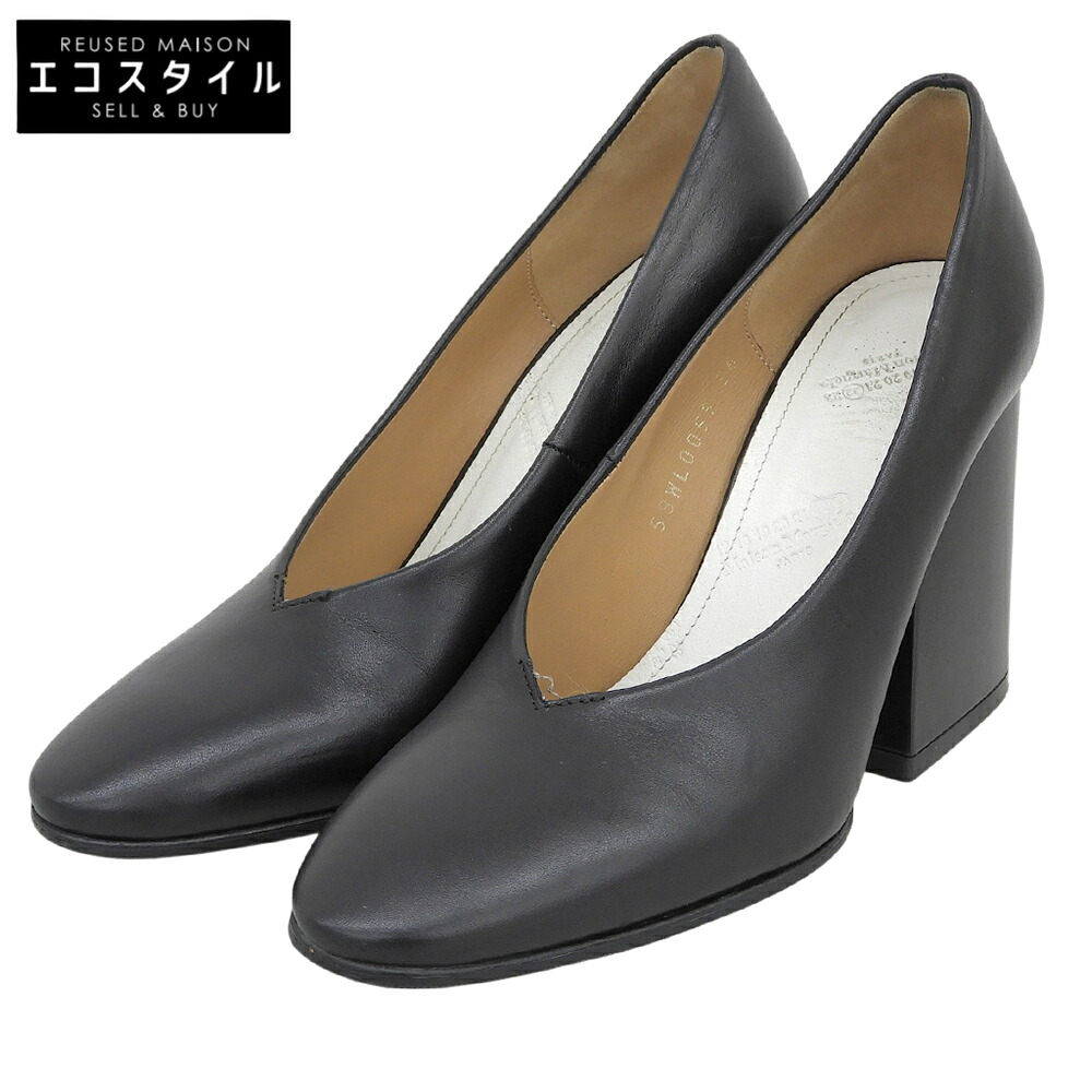 Maison margiela メゾンマルジェラ V撥ねのける ウェッジヒールパンプス シューズ レディース 黒いこと 36 58WL0059 シューズ   36 黒いこと レディース 【中古】