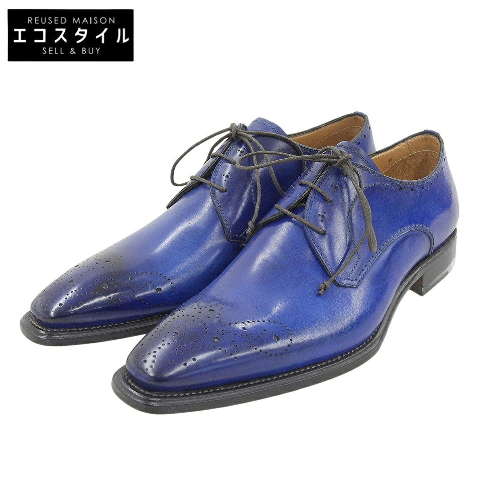 StefanoBranchini ステファノブランキーニ 新品負けず劣らず ウィングチップ 外羽毛 シューズ メンズ 青碧 8 1/2 4232 シューズ   8.5 青碧 メンズ 【中古】