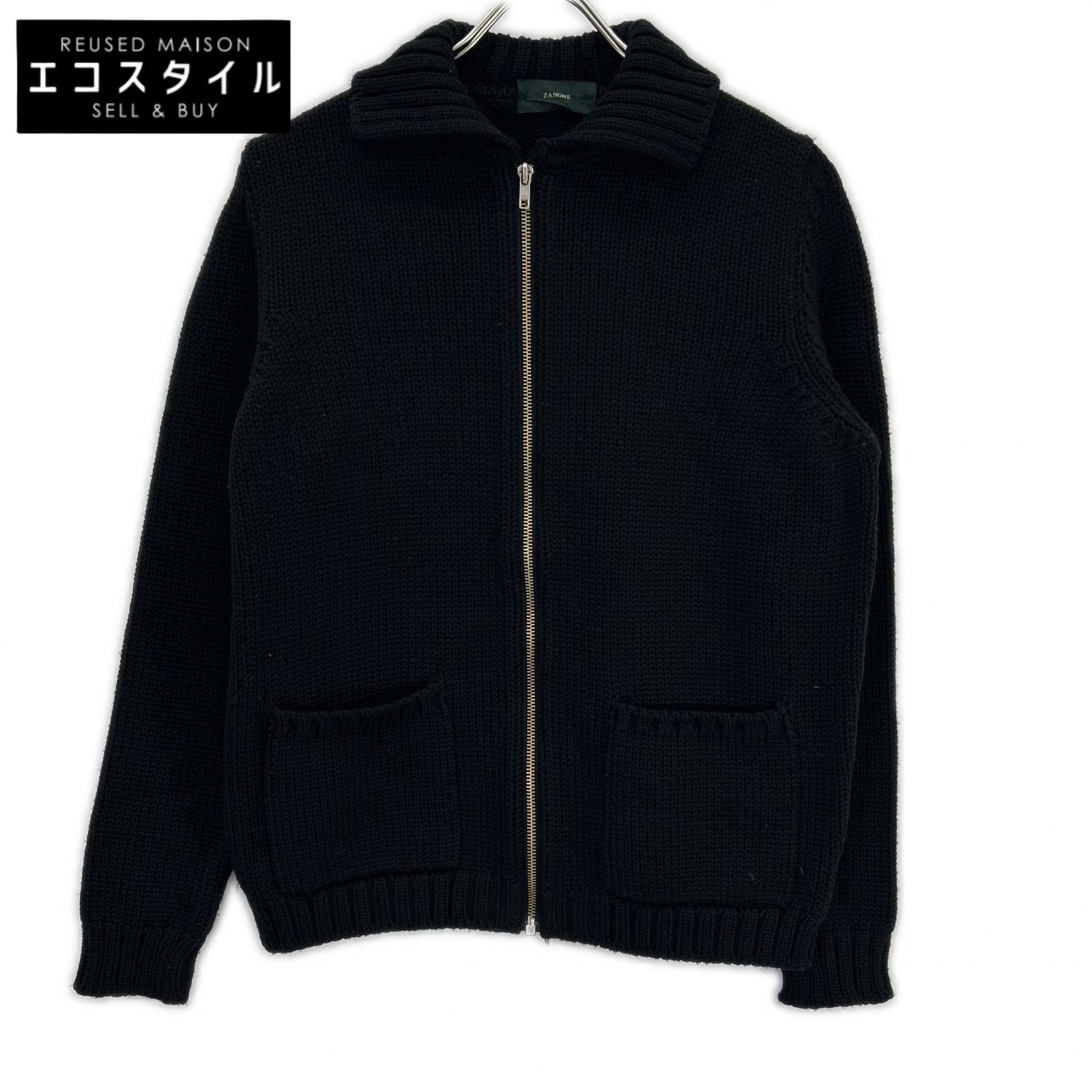 ZANONE ザノーネ 黒いこと 羊毛 ジップ 編み物 上衣   黒いこと メンズ 【中古】