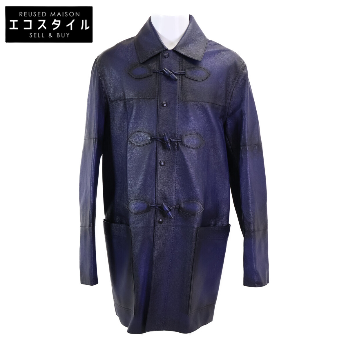 berluti ベルルッティ 【美品/国内正規】R19LCL39KAIP グレインド パティーヌ レザー ダッフル コート R52 ネイビー メンズ 【中古】|ブランドリユース エコスタイル