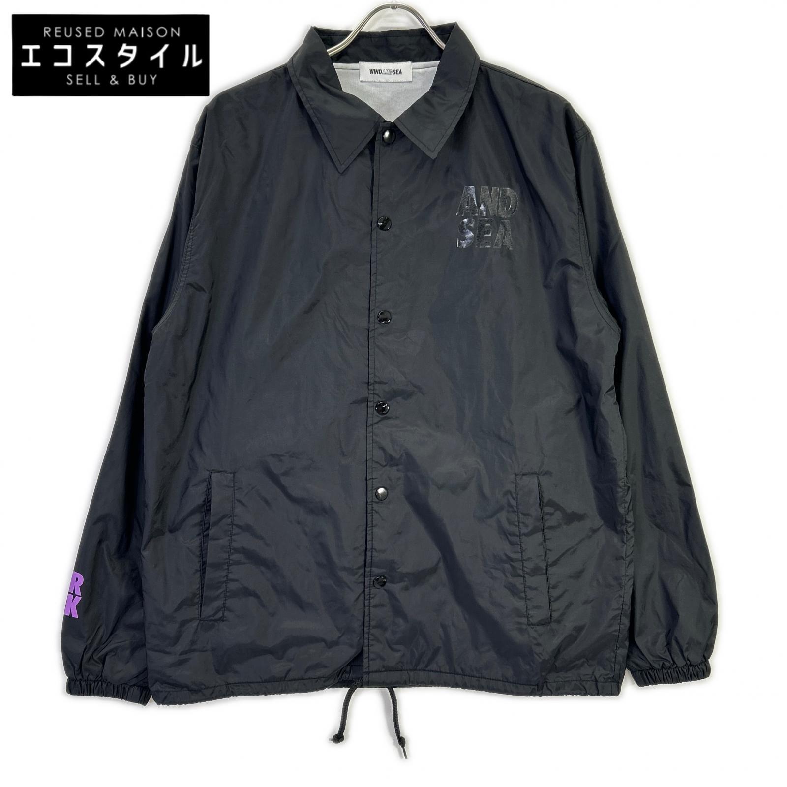 WIND AND SEA ウィンダンシ&mdash; 【&times;SNKR DUNK】WDS-SNKR-2-08 ブラック ナイロン コーチジャケット ジャケット L ブラック メンズ 【中古】｜ブランドリユース エコスタイル