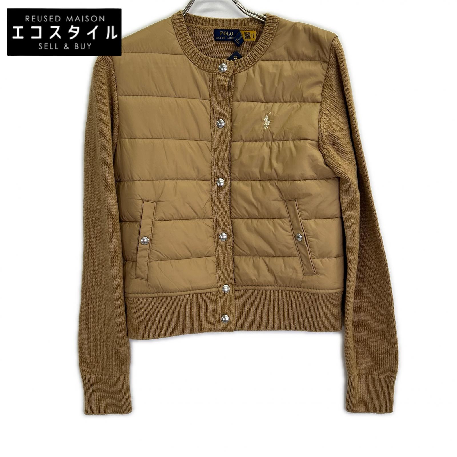 POLO RALPH LAUREN ポロ ラルフローレン WMPOSWENDW20342 カシミール混編み物中綿うつり変わりジレー トップス   M ベージュ レディース 【中古】