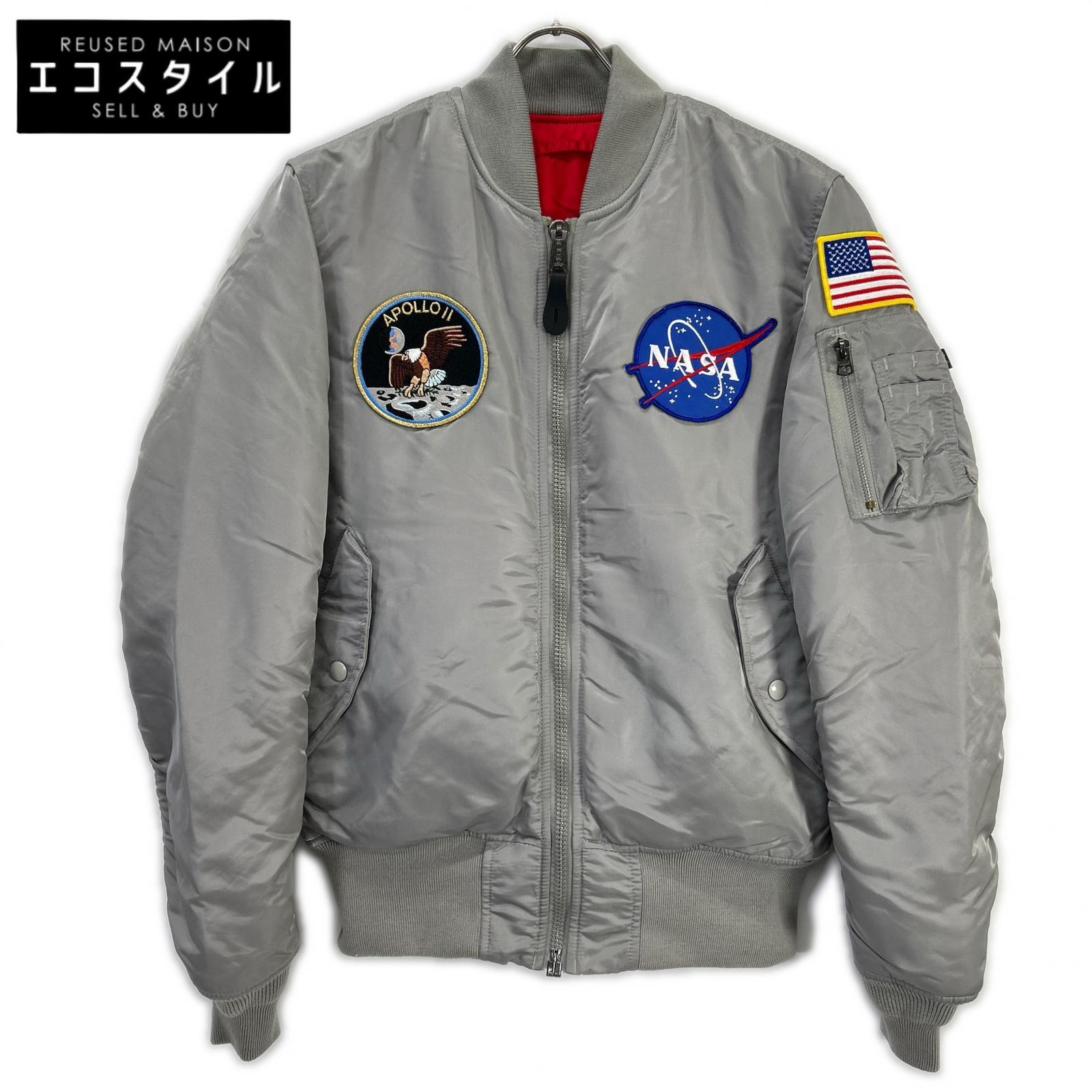 ALPHA INDUSTRIES アルファインダストリーズ しろがね色 APOLLO MA-1航空上衣 上衣   M 薄墨色 メンズ 【中古】