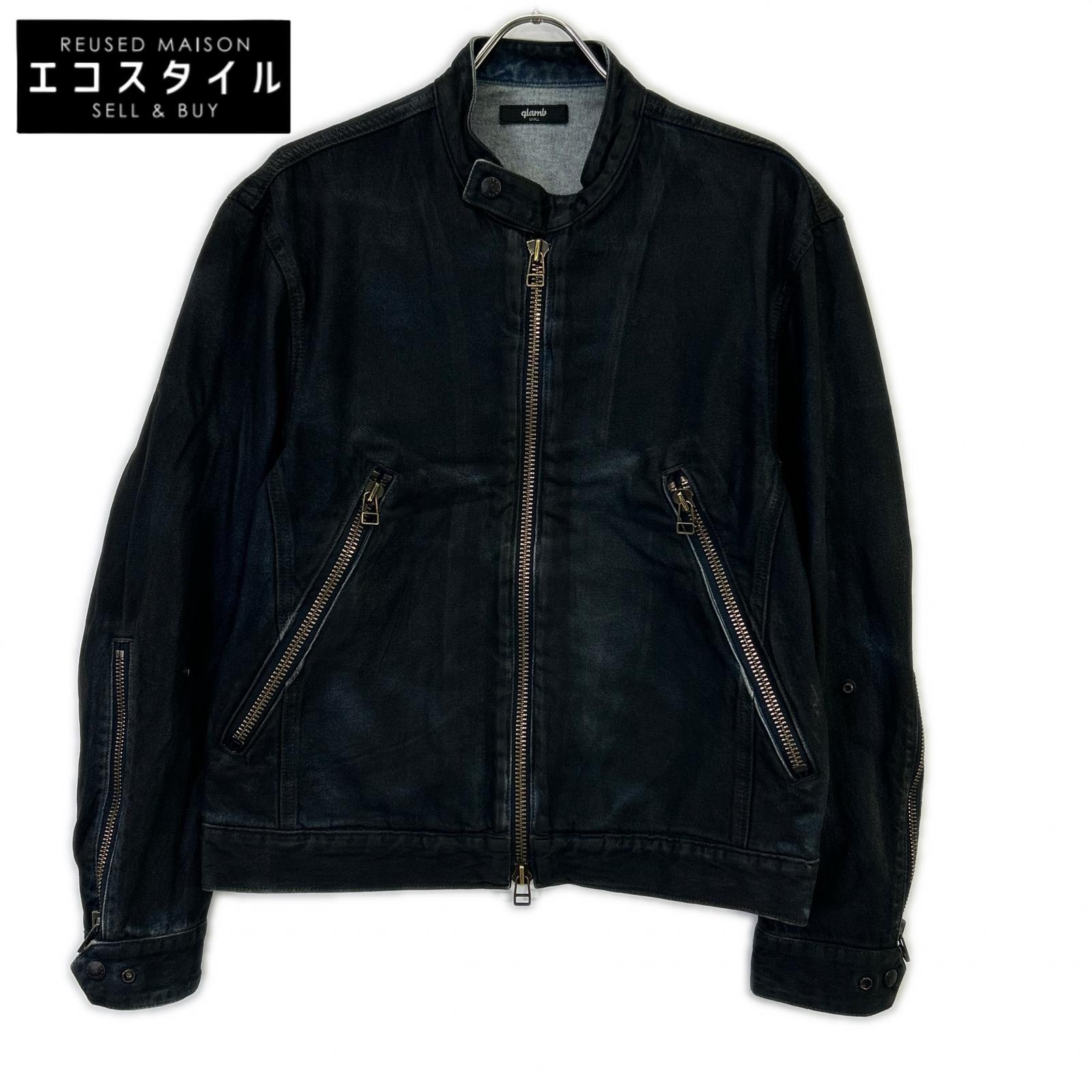 glamb 瓦 GB0126 JKT03 黒いこと Denim Riders Jacket デニムライダースジャケット 上衣   S 黒いこと メンズ 【中古】