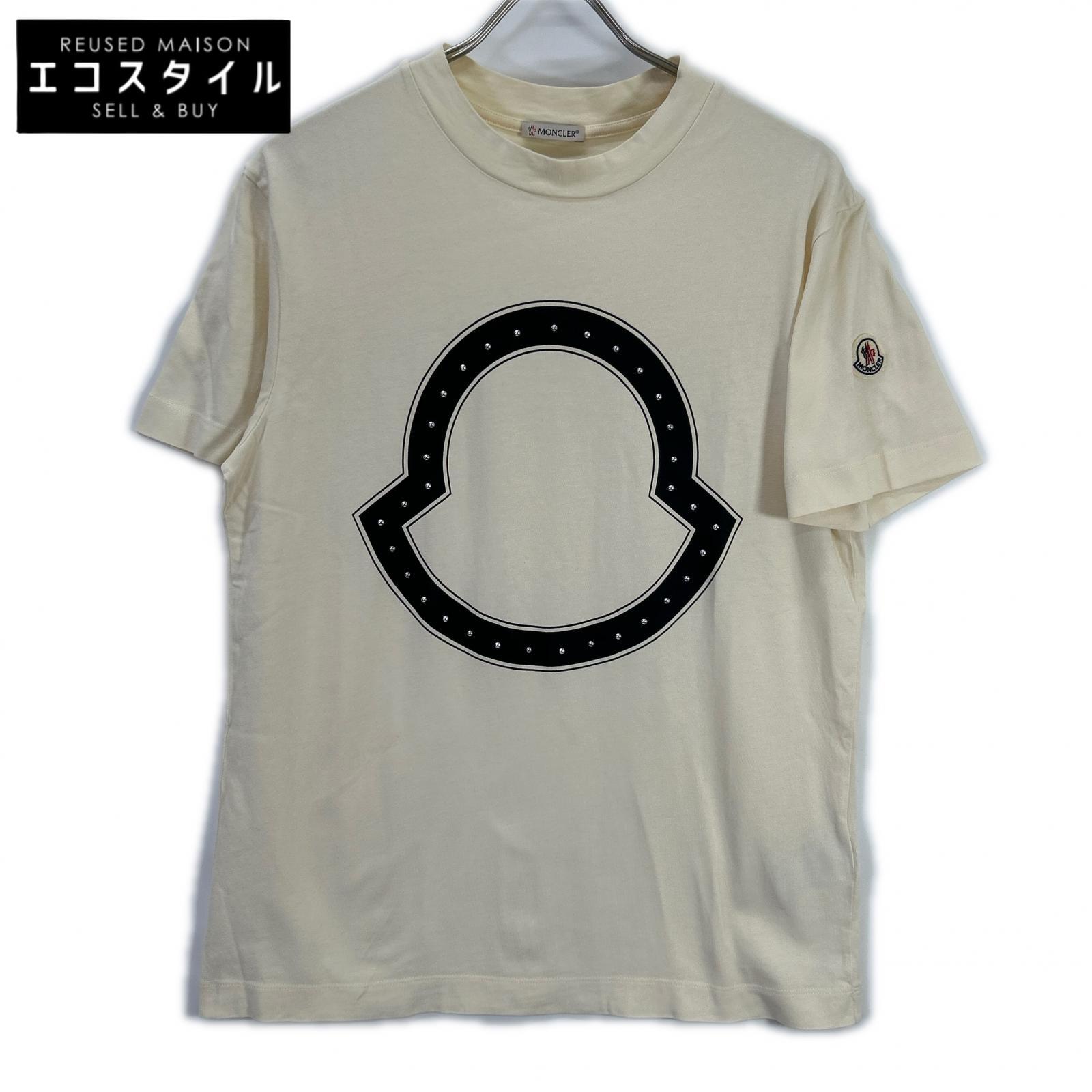 MONCLER モンク軌跡 21年製 象牙色 スタッズティーシャツ トップス   X S 象牙色 メンズ 【中古】