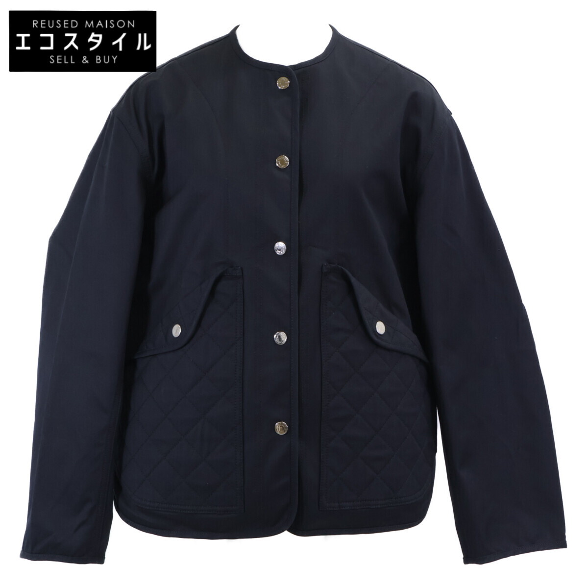 HERMES エルメス 【美品/国内置き目/25SS】H5E0163DQ セリエボタン キルティング 否色つや上衣 上衣   34 黒いこと レディース 【中古】