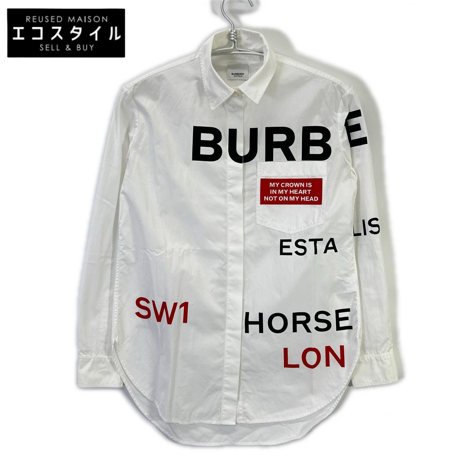 BURBERRY バーバリー 8015637 白いこと 導管乗り合い船 ティッシ期 綿織物 プルオーバー トップス   34 白いこと メンズ 【中古】
