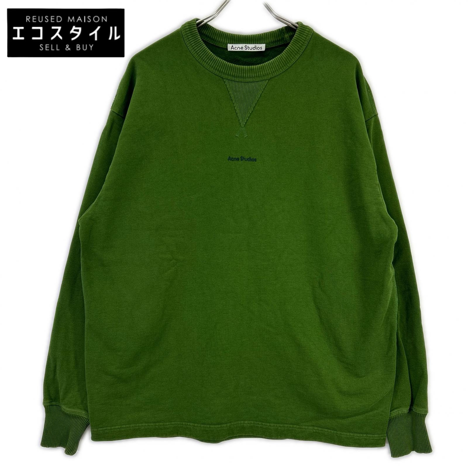 ACNE STUDIOS アクネ ストゥディオズ FN-MN-SWEA000260 緑であること 綿織物 ロゴタイプ刺しゅう クルーネックスウェットプルオーバー トップス   XS 緑であること メンズ 【中古】