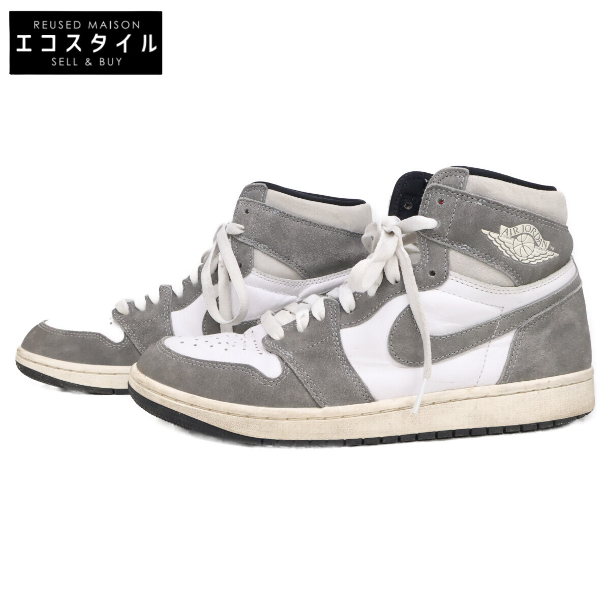 NIKE ナイキ DZ5485-051 AIR JORDAN 1 RETRO HIGH OG エア湖 ジョーダン 1 レトロ ご機嫌 一風変わった スニーカー シューズ   US9 BLACK/FIRE RED-WHITE-LT SMOKE GREY メンズ 【中古】