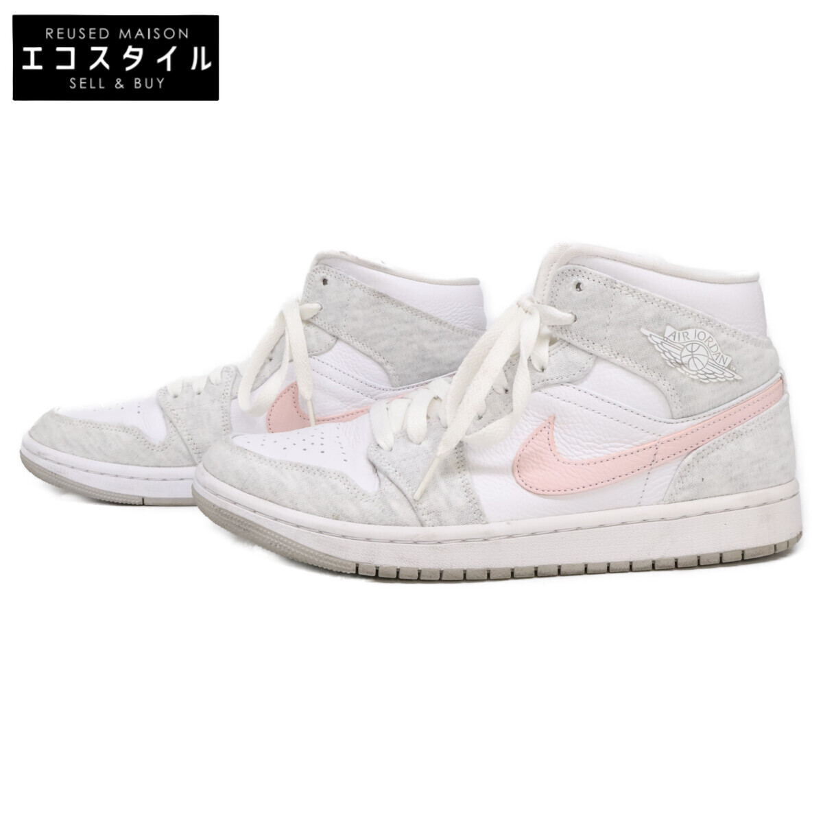 NIKE ナイキ DN4045-001 WMNS AIR JORDAN 1 MID SE ウィメンズ エア湖 ジョーダン 1 ミッド シーズナブルエディション スニーカー シューズ   US9.5 LIGHT IRON ORE/ATMOSPHERE-WHITE レディース 【中古】
