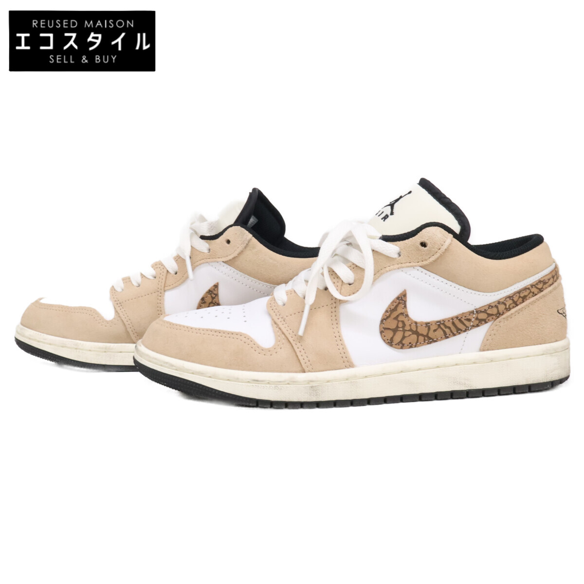 NIKE ナイキ DZ4130-201 AIR JORDAN 1 LOW SE エア湖 ジョーダン 1 置き目 シーズナルエディション スニーカー シューズ   US8 HEMP/LT BRITISH TAN-WHITE メンズ 【中古】