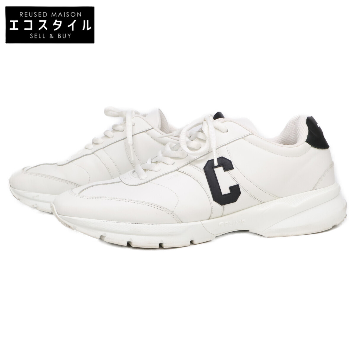 CELINE セリーヌ RUNNER CR-02 スピード競技繰り上げる ローカットスニーカー シューズ   43 白いこと メンズ 【中古】
