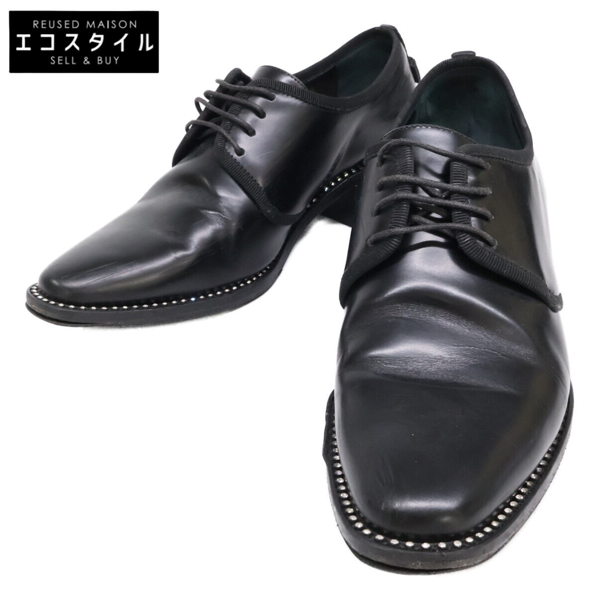 Christian Dior ディオール ラインストーンソール なめし革 御召しもの シューズ シューズ   36 黒いこと レディース 【中古】