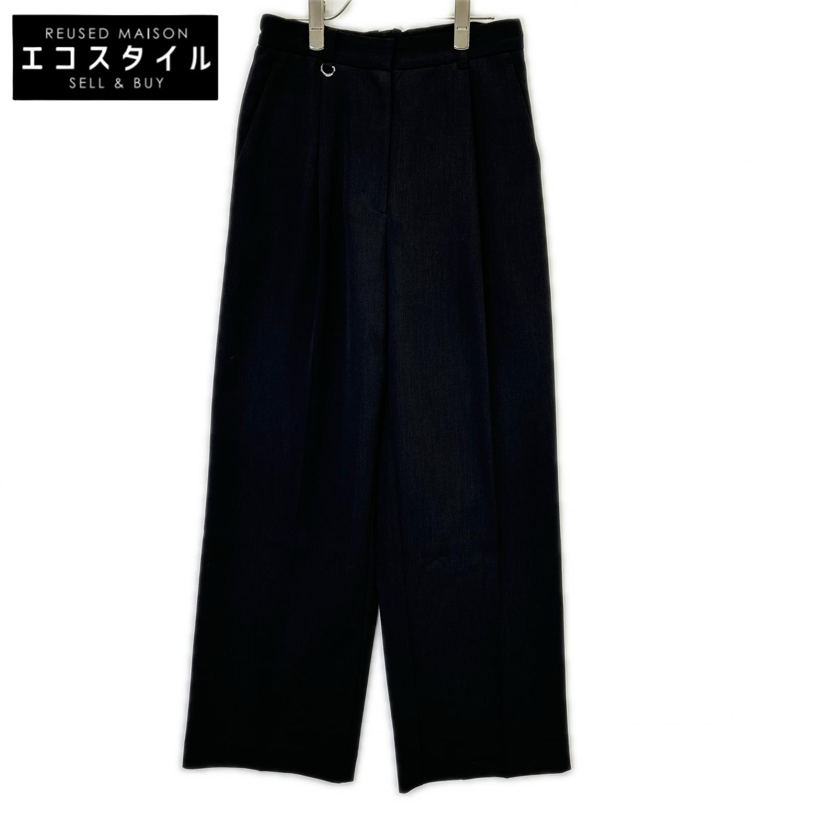CLANE クラネ 17110-7002 黒いこと タックストレートパンツ ボトムス   1 黒いこと レディース 【中古】