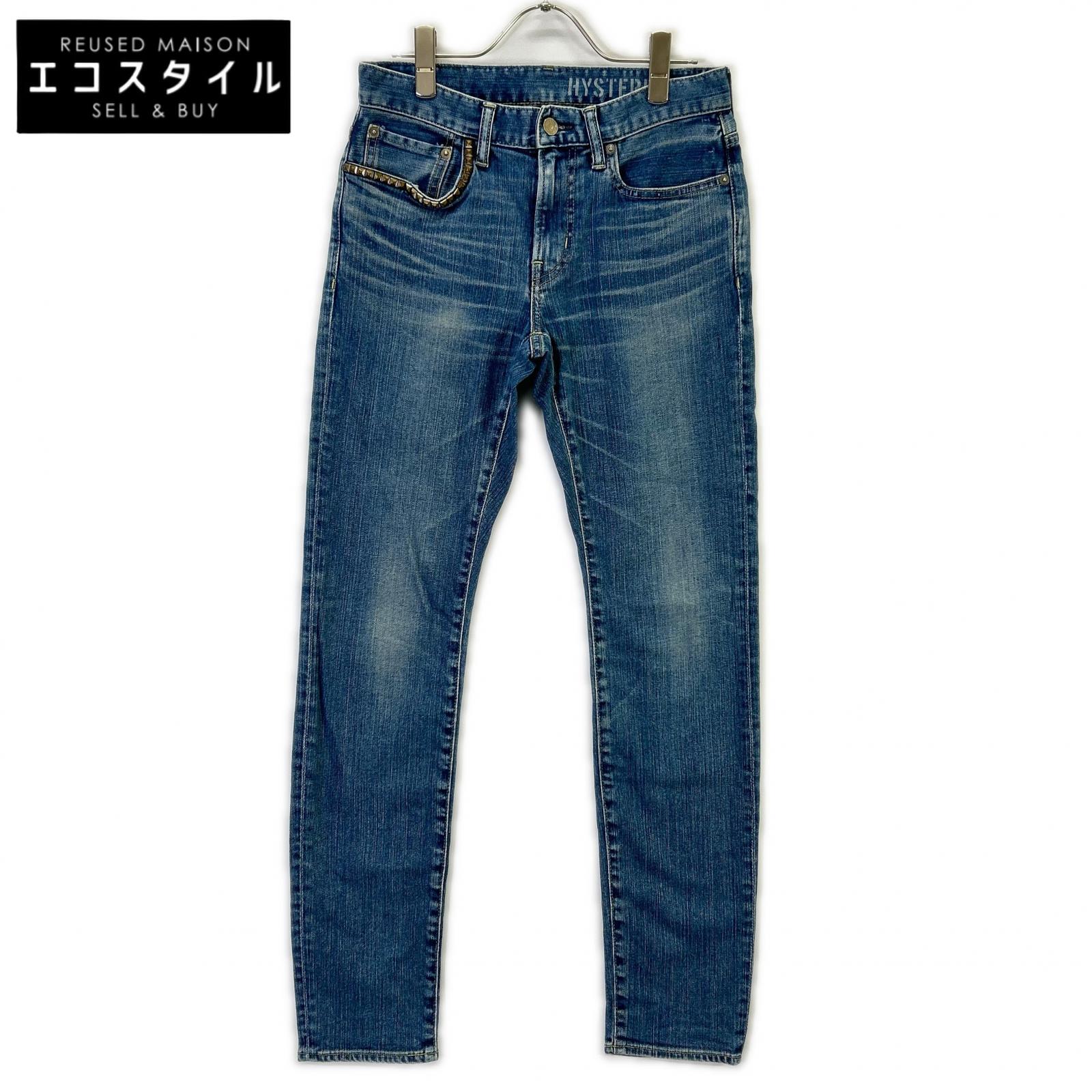 HYSTERIC GLAMOUR ヒステリックグラマー 02213AP15 青み スタッズ か細いズボン下 ボトムス   28 青み メンズ 【中古】