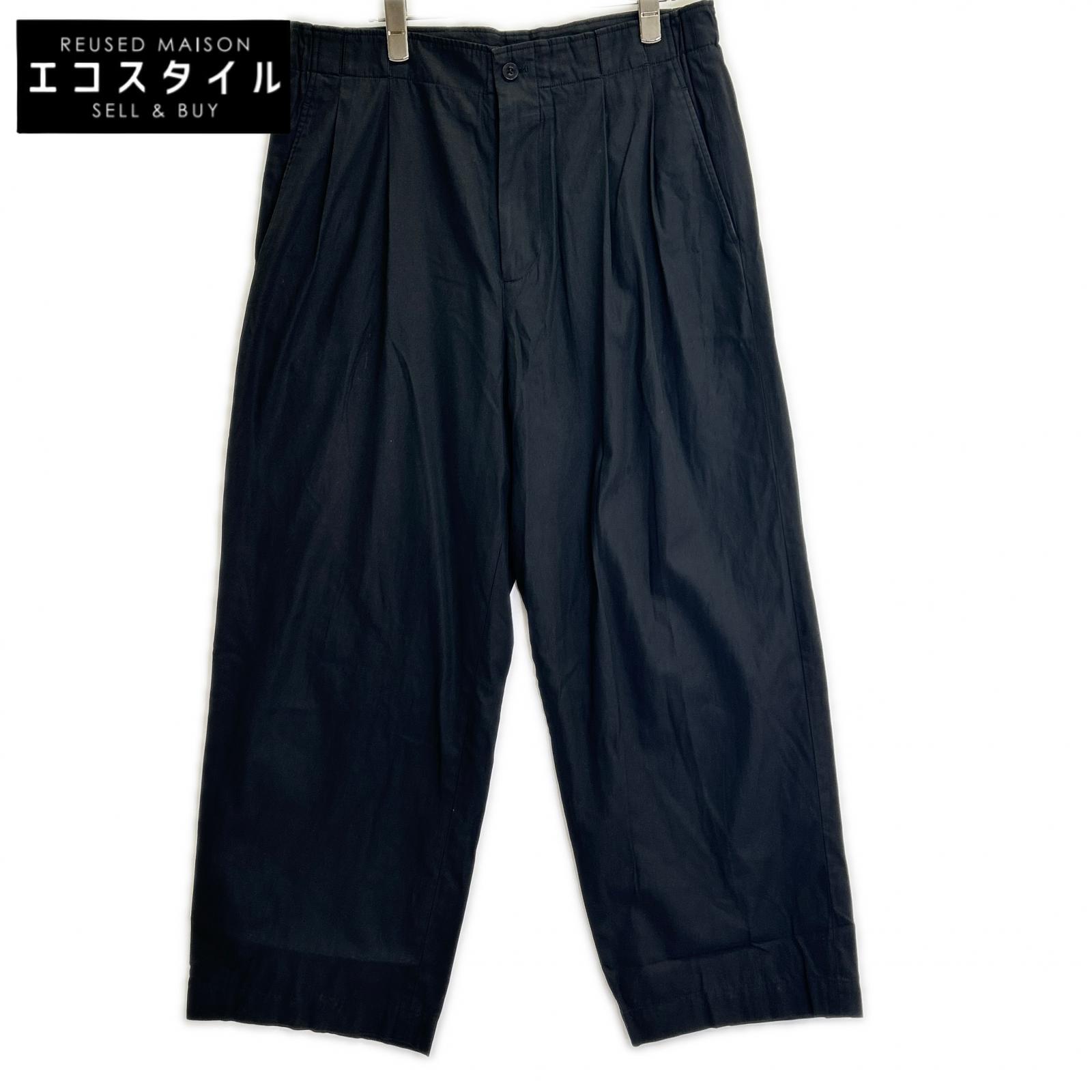 IRENISA イレニサ IH-21SS-P005ーCS 黒いこと タック広広とした ズボン下 ボトムス   3 黒いこと メンズ 【中古】