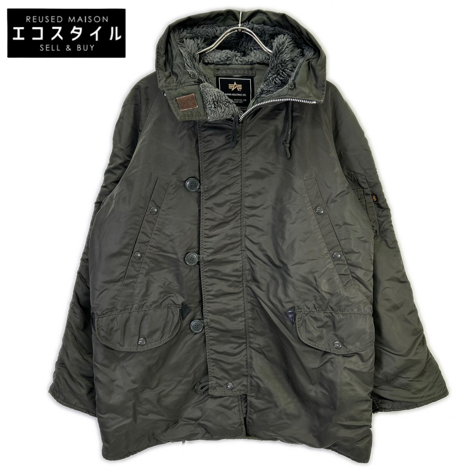 ALPHA INDUSTRIES アルファインダストリーズ 20024-76 カーキ N-3B 航空上衣 厚地の外套   M カーキ メンズ 【中古】