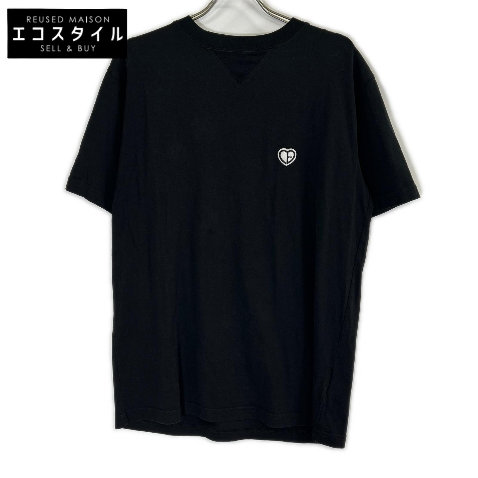 DIOR クリスチャンディオール 213J685A0677 22SS 黒いこと CCD Heart 紋章 ティーシャツ トップス   S 黒いこと メンズ 【中古】