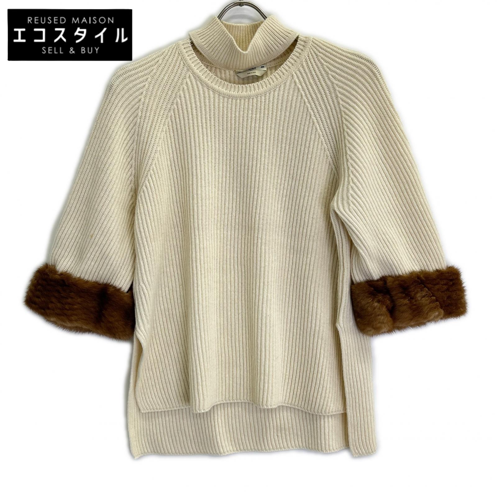 FENDI フェンディ FZY545 A1DE 17年製 白いこと カシミール100 ホルターネックニットトップス トップス   40 白いこと レディース 【中古】