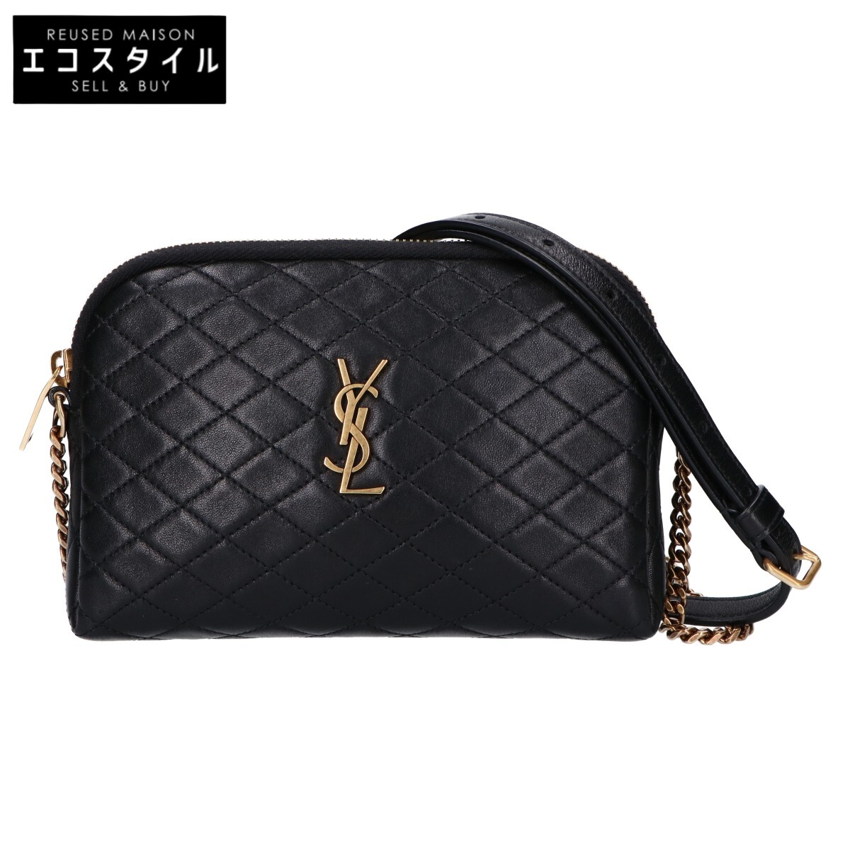 YvesSaintLaurent イヴサンローラン 美品 7336671 Gaby/ギャビー 写真機御徒面子 ショルダーバッグ   黒いこと/GD金具 レディース 【中古】