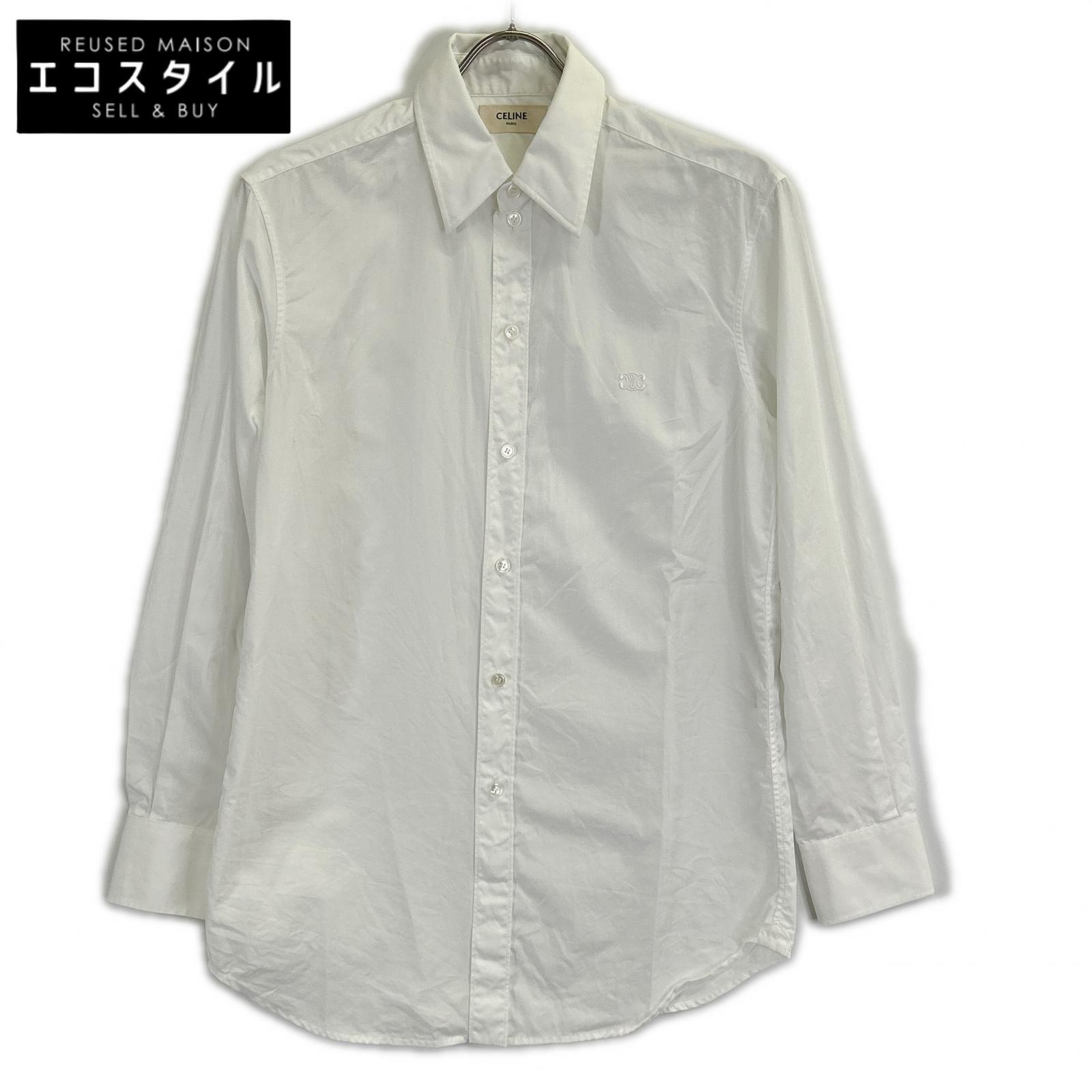 CELINE セリーヌ 2C670091F 白いこと 綿織物 プルオーバートップ トップス   34 白いこと レディース 【中古】