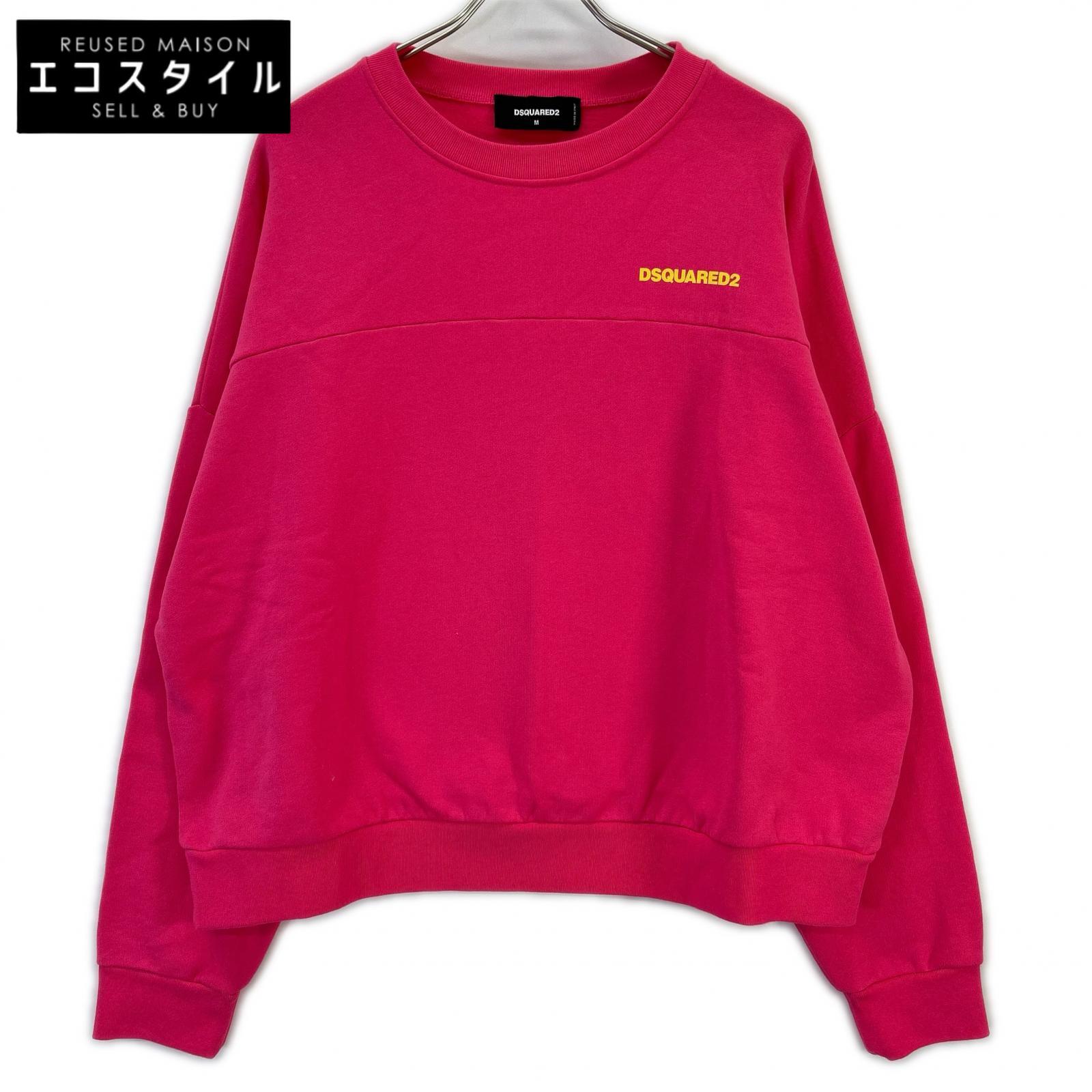 DSQUARED2 ディースクエアード S72GU0406 サクラ色 ロゴタイプ刷り上げる クルーネックスウェット トップス   M サクラ色 レディース 【中古】