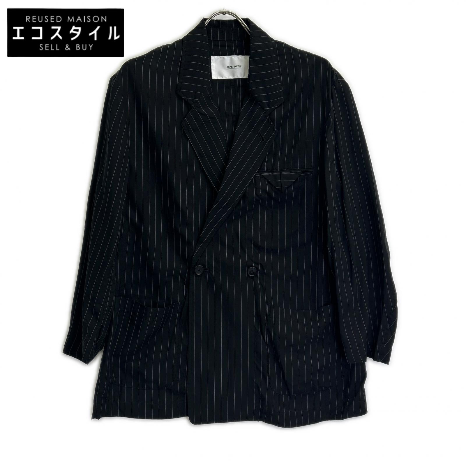 JANE SMITH ジェーンスミス ブラック ピンストライプ 24SJK-#223L ウォッシュドジャケット ジャケット 36 ブラック レディース 【中古】|ブランドリユース エコスタイル