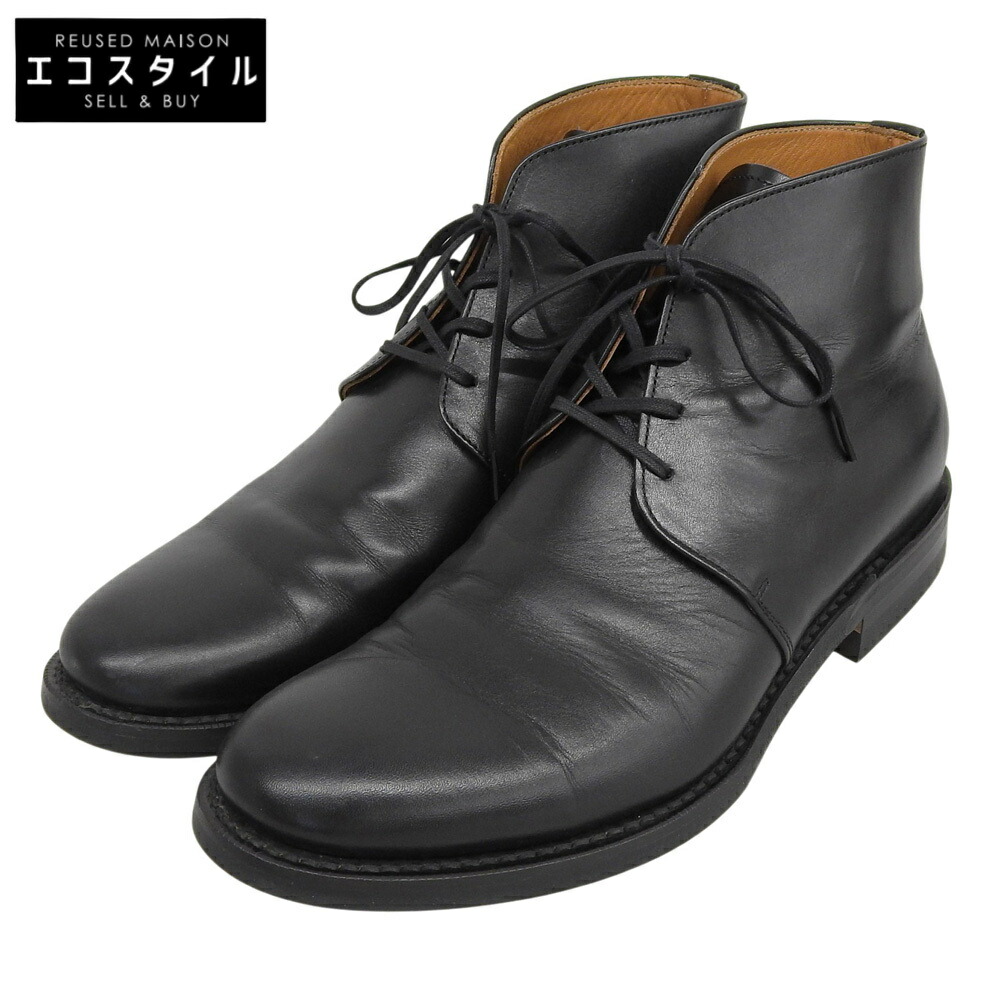 BROTHER BRIGDE 茶飲み友だちブリッジ回路 美品 WINSTON なめし革 ジョージブーツ シューズ メンズ 黒いこと 7 1/2 BBB-S022 シューズ   7.5 黒いこと メンズ 【中古】