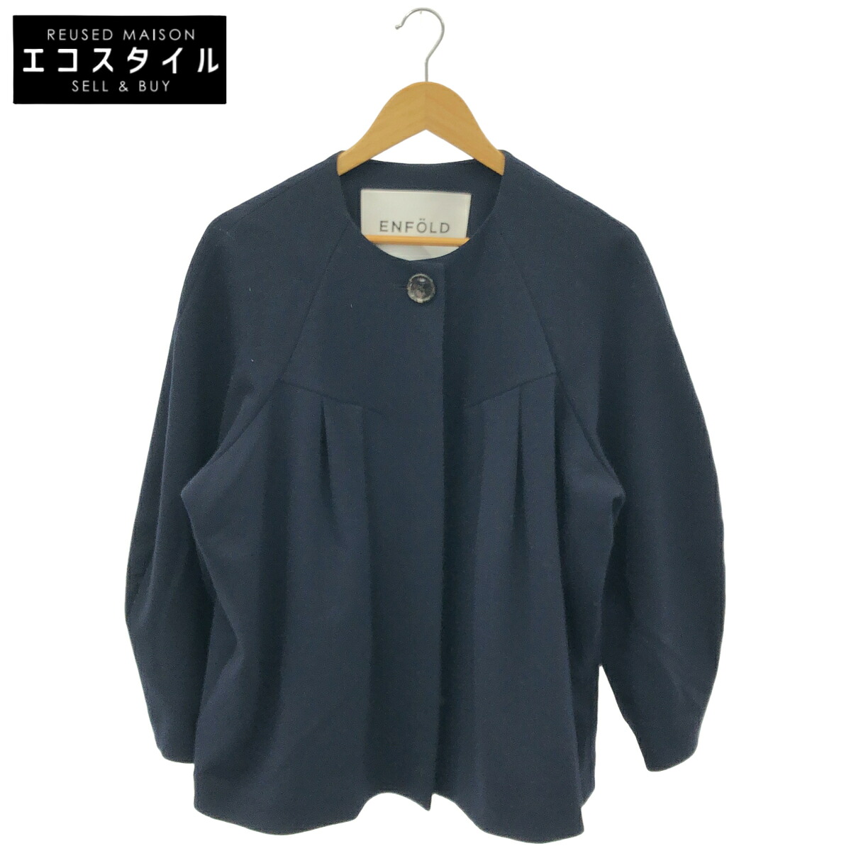 ENFOLD エンフォルド 300HS230-0710 24SS 米国海軍 TUCK SOLID-JACKET 上衣   36 レディース 【中古】