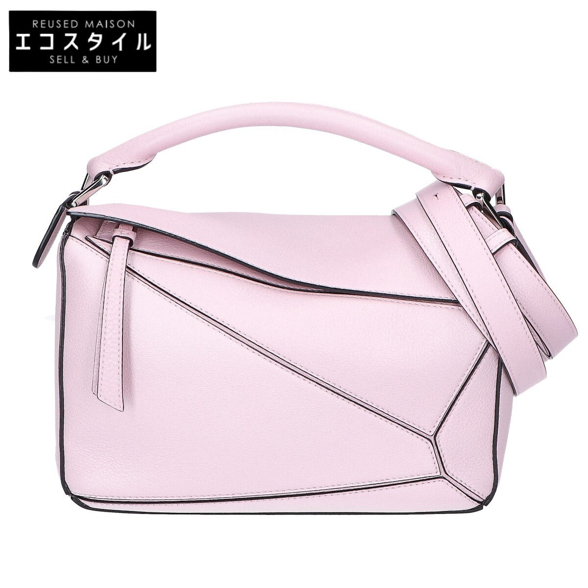 LOEWE ロエベ 美品 322.81.S21 謎あわせ御徒面子 スモール 2WAYショルダーバッグ ハンドバック   アイシーピンク レディース 【中古】