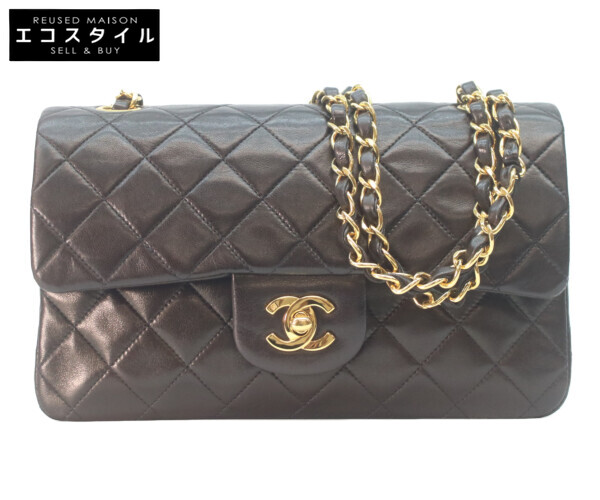 CHANEL シャネル A01113 子ヒツジ  マトラッセ23 ショルダーバッグ   黒いこと/ゴールド金具 レディース 【中古】