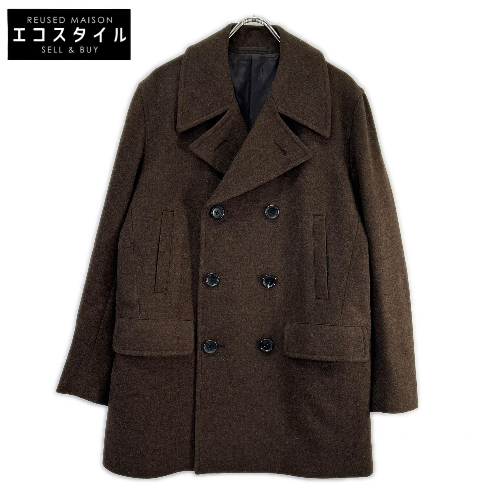 District UNITED ARROWS ディストリクトユナイテッドアローズ 1125-199-8709 靉靆たる赤銅色 連合王国製羊毛 アジャスターベルト ダブル前胸部P厚地の外套 厚地の外套   L 赤銅色 メンズ 【中古】