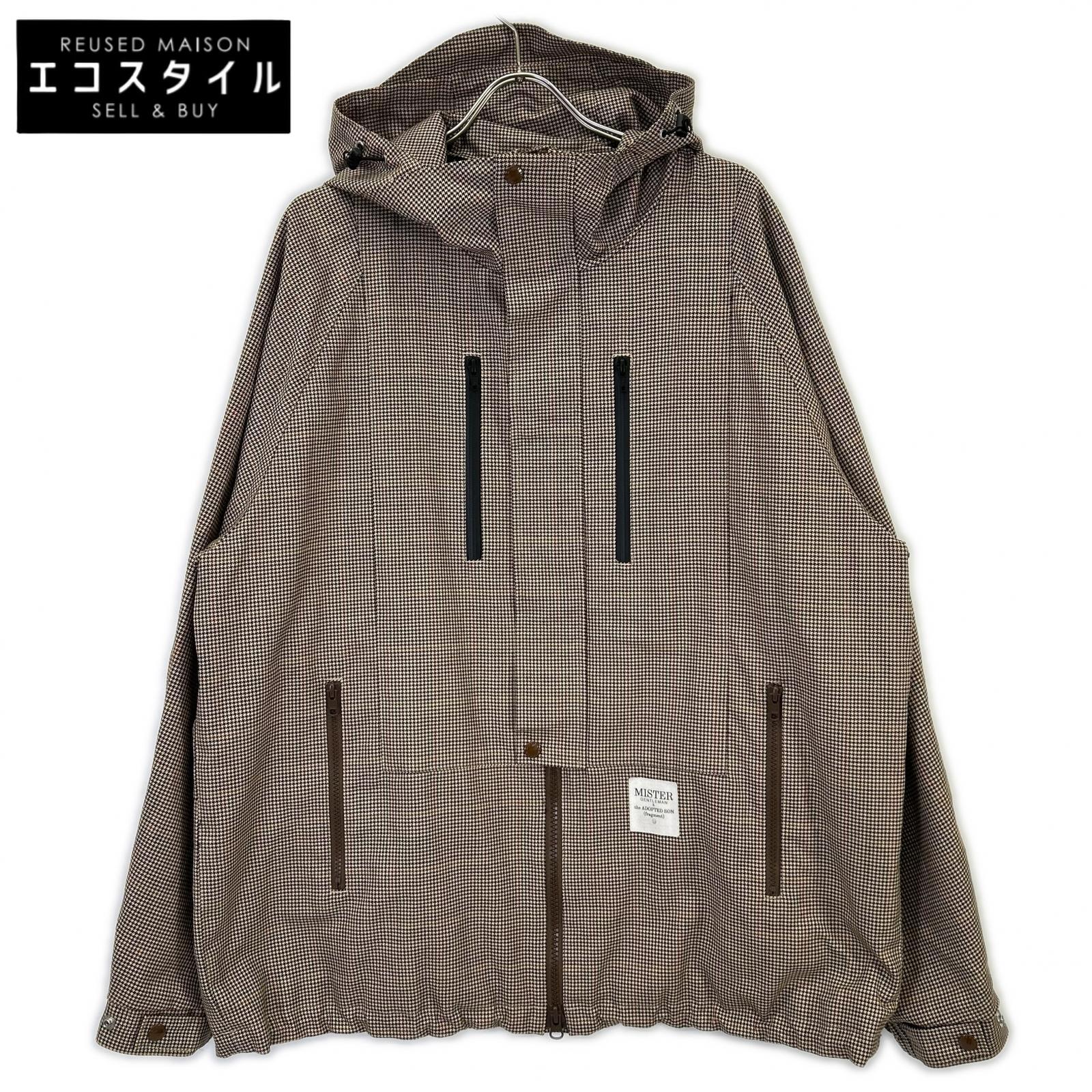 MR.GENTLEMAN 檀那士君子 ×fragment 赤銅色系 ハウンドトゥース 御山パーカー 上衣   M 赤銅色 メンズ 【中古】