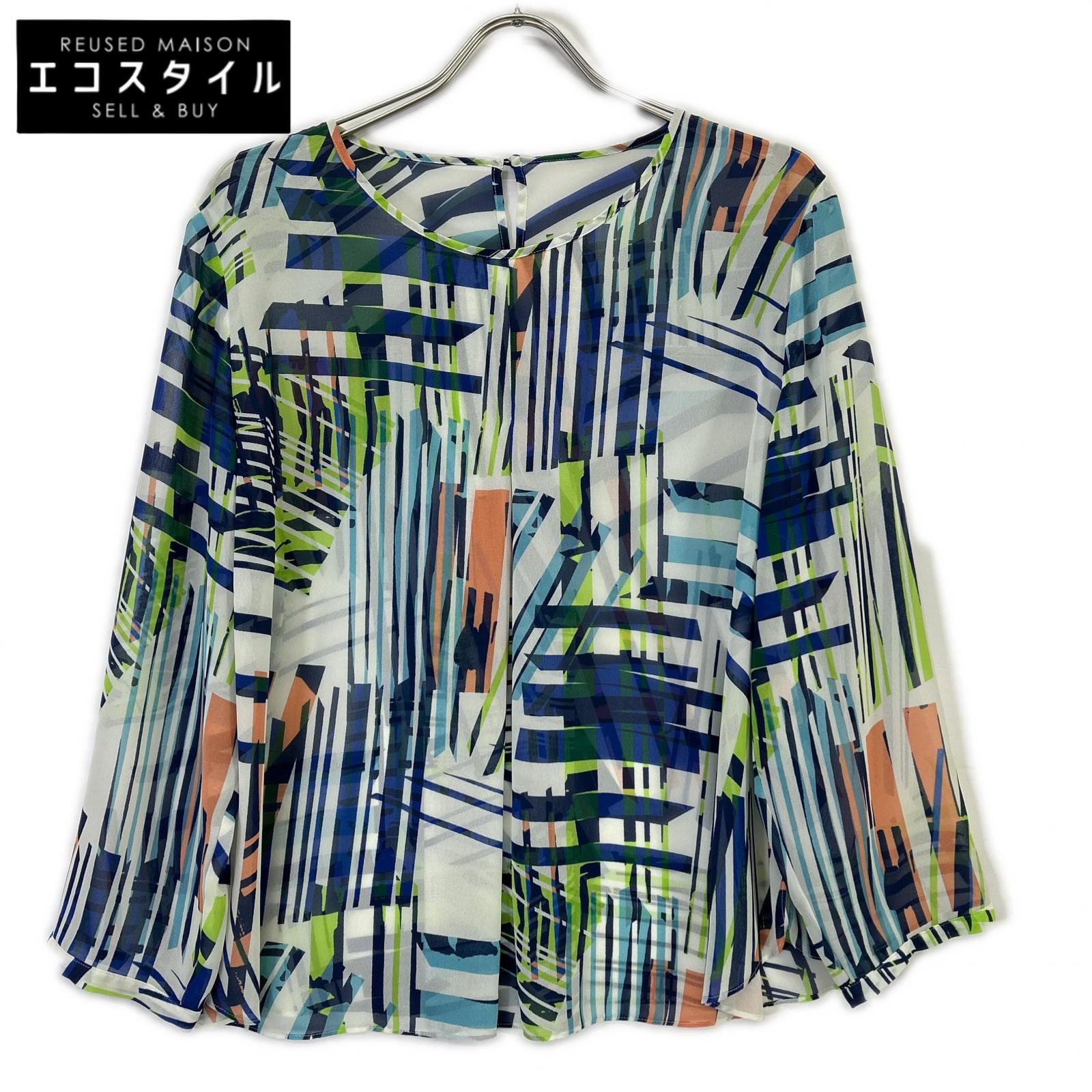 HIROKO BIS ヒロコビス RLBEF-01210 白いこと オレンジ色 シアートップス トップス   15AB マルチ色つや レディース 【中古】