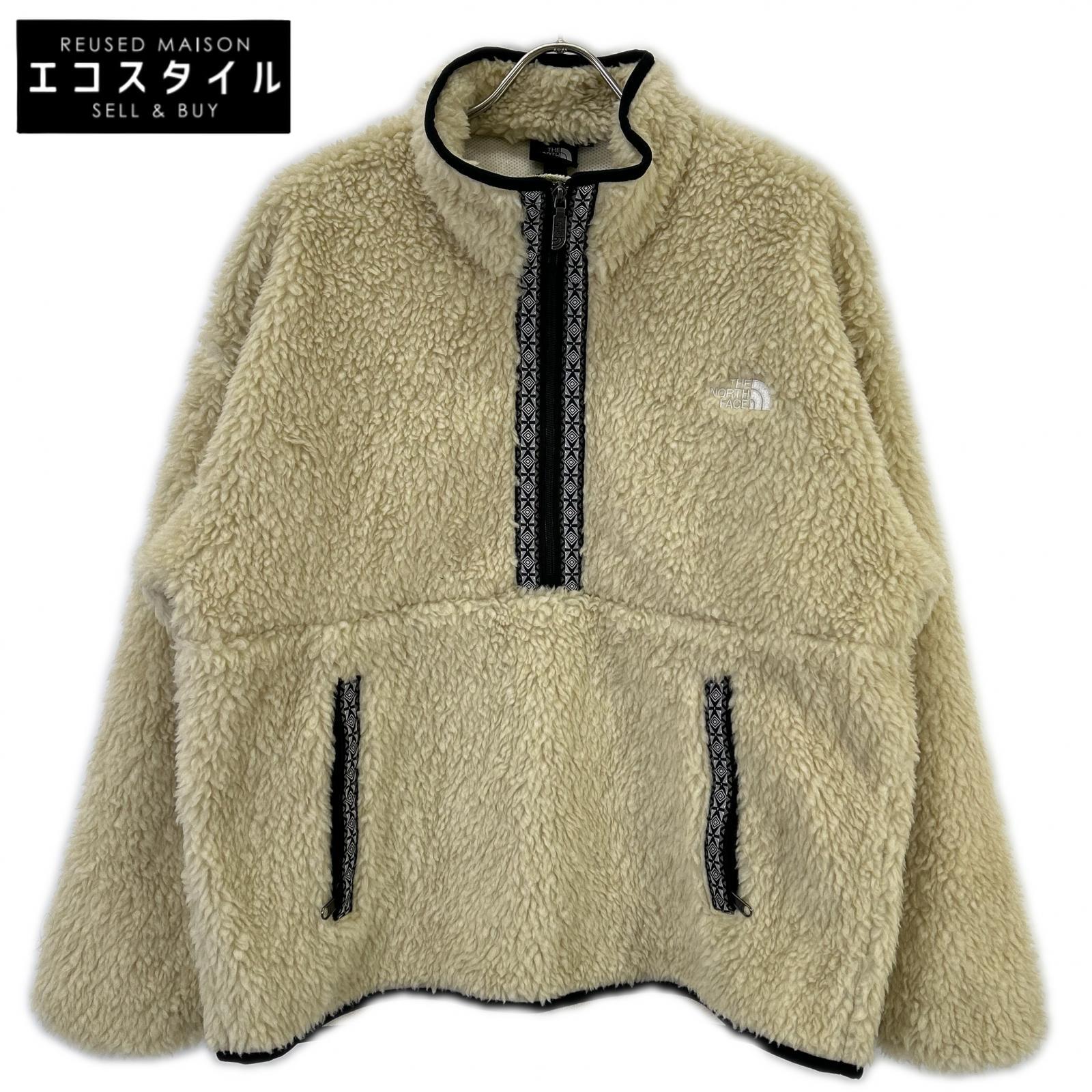 THE NORTH FACE 北の方人間の顔 NA72035 ボアフリースハーフジップトップス トップス   L 象牙色 メンズ 【中古】