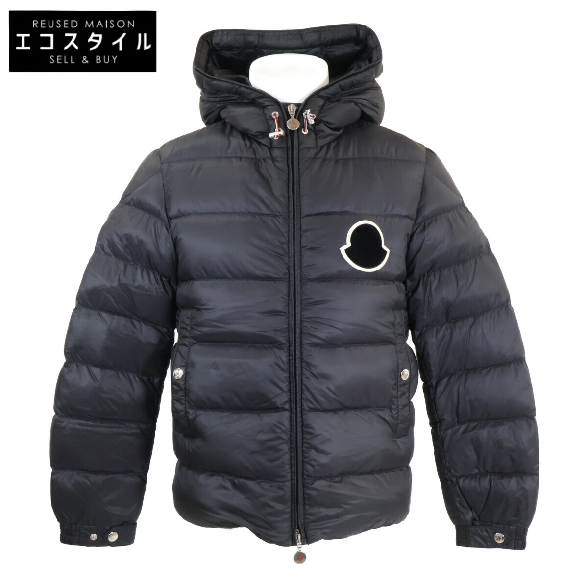 MONCLER モンク軌跡 SASSIERE フーディダウンジャケット 0 黒いこと メンズ 【中古】