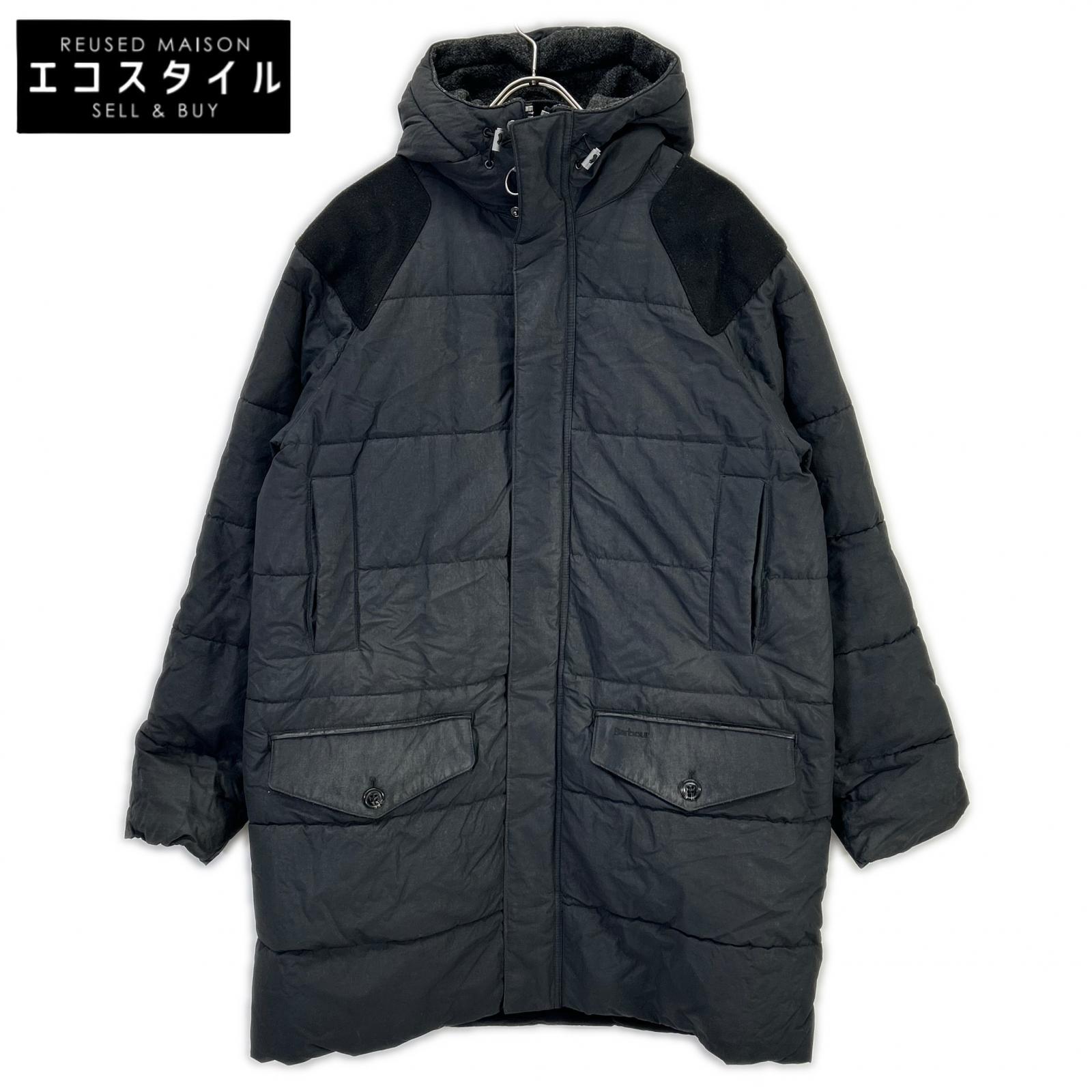 Barbour バブアー 黒いこと ファイバーダウンコート 厚地の外套   Ｍ 黒いこと メンズ 【中古】