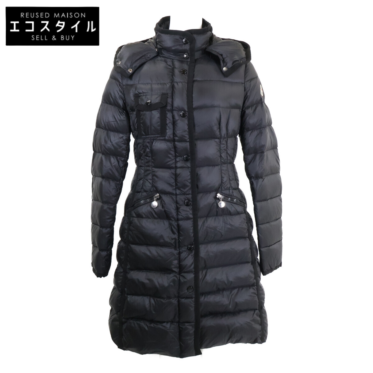 MONCLER モンク軌跡 420934933905 HERMINE エルミンヌ ボンネット付落ちこむ 厚地の外套 0  米国海軍 レディース 【中古】
