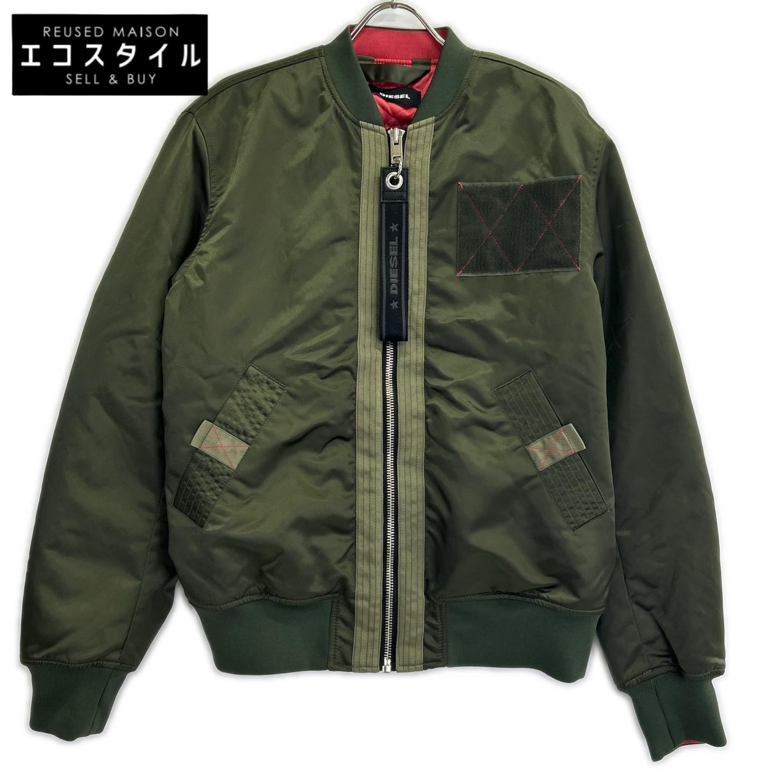 DIESEL ディーゼル 18SS カーキ ナイロン MA-1 ジャケット ジャケット L カーキ メンズ 【中古】｜ブランドリユース エコスタイル