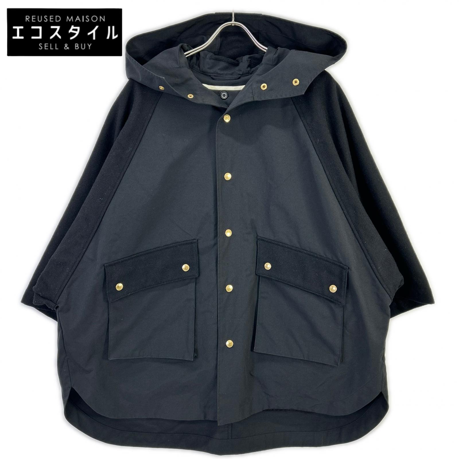 TRADITIONAL WEATHERWEAR トラディショナルウェザーウェア 黒いこと 羊毛×ナイロン ラインドライブ付き添い人 ケープ厚地の外套 厚地の外套   32 黒いこと レディース 【中古】