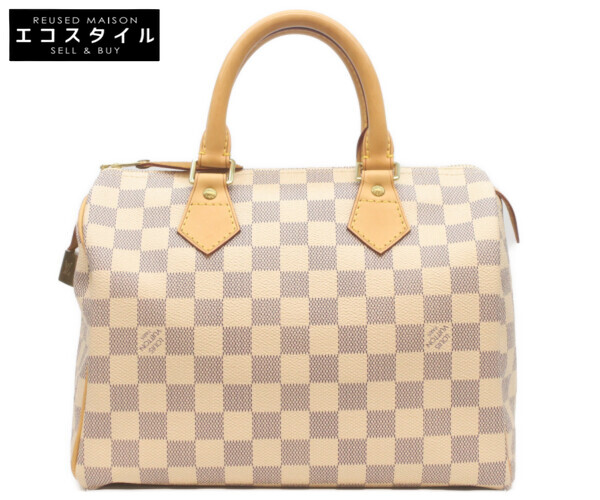 LOUIS VUITTON ルイヴィトン N41534  ダミエアズールスピーディ・バンドリエール 25 ハンドバック   ベージュ/ゴールド金具 レディース 【中古】