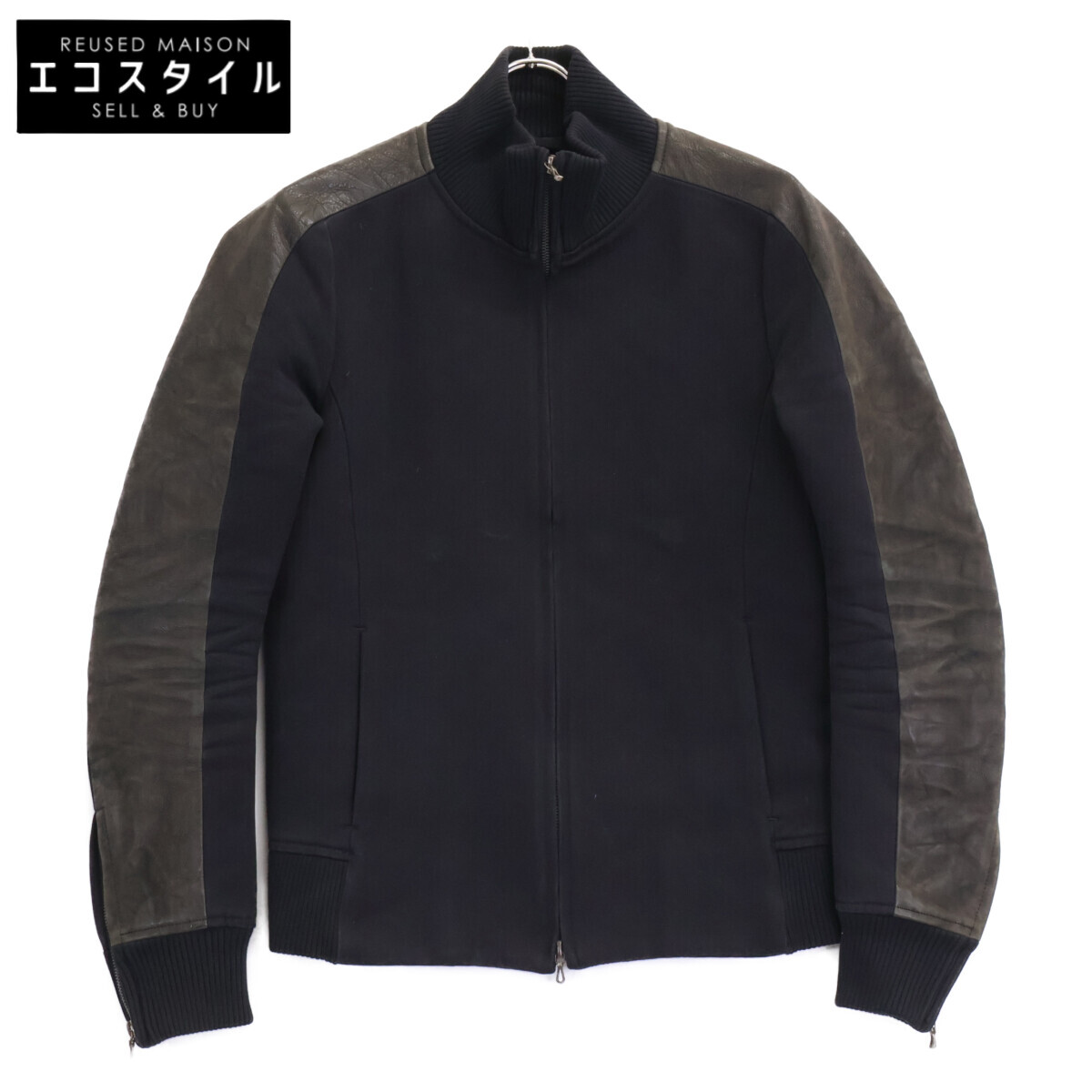 ATTACHMENT 差し押さえ なめし革うつり変わり ジップアップ 上衣 上衣   1 黒いこと メンズ 【中古】
